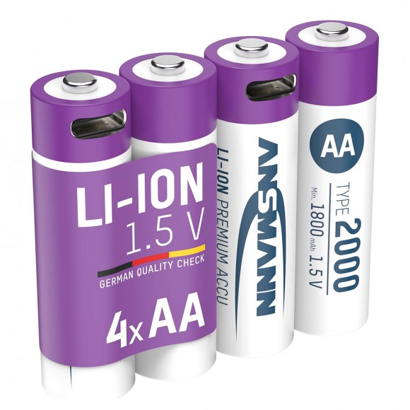 Ansmann AA USB-C Rechargable 2000mAh 4 Pack Ansmann AA USB-C Rechargable 2000mAh 4 Pack